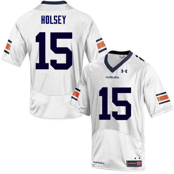 Men Auburn Tigers #15 Joshua Holsey College Football Jerseys Sale-White - Click Image to Close